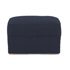 Taburet tapitat cu stofa, cu picioare din lemn de fag Jane Marine Bleu, l67xA55xH46 cm