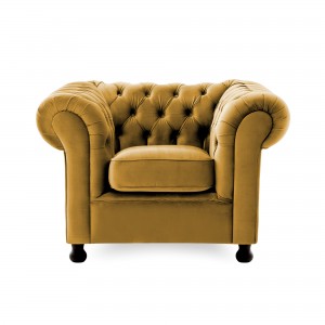 Fotoliu Chesterfield Mustard