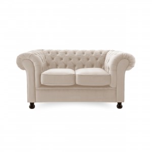 Canapea Fixa 2 locuri Chesterfield Silky Grey