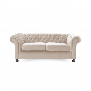 Canapea Fixa 3 locuri Chesterfield Silky Grey