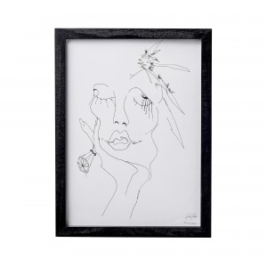 Tablou Face Black, L30xH40 cm