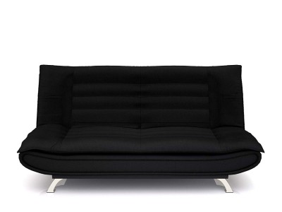 Canapea extensibila tapitata cu piele ecologica, 3 locuri Bart Black, l185xA102xH86 cm