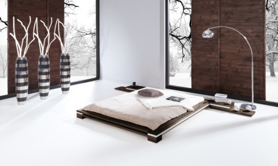 Pat din lemn masiv de fag Toma Frame wenge