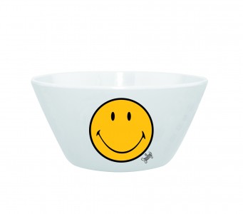 Mini Bol pentru cereale Smiley Galben/Alb, Ø15 cm