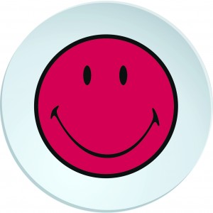 Farfurioara pentru cina Smiley Visiniu/Alb, Ø25 cm