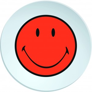 Farfurioara pentru cina Smiley Portocaliu/Alb, Ø25 cm