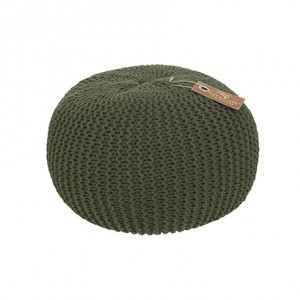 Taburet tricotat pentru copii Adventure Green, Ø 50xH30 cm