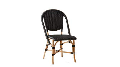 Scaun din ratan Sofie Black, l50xA56xH89 cm