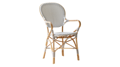 Scaun din ratan Isabell Capuccino White Dots II, l54xA57xH92 cm