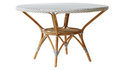 Masa din rattan Danielle Dining White, Ø120xh70 cm