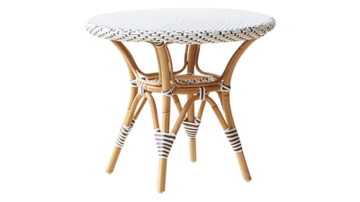 Masuta de cafea din ratan Danielle White Small, Ø60xh50 cm