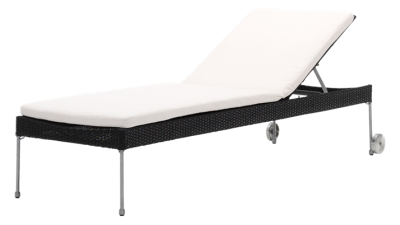 Sezlong din ratan Mars Black, L190xl60xH36 cm