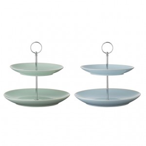 Set 2 Suporturi tort Olivia Bleu/Verde, Ø20/Ø25 cm