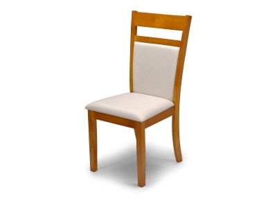 Scaun din lemn, tapitat cu stofa Damia Red Oak / Light Beige, l46,8xA40xH99 cm