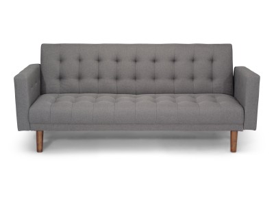 Canapea extensibila tapitata cu stofa, 3 locuri Aura Grey, l204xA54xH86 cm