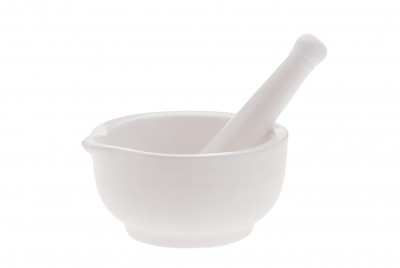 Mojar cu pistil White Basics Alb, Portelan, Ø12 cm