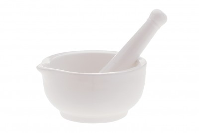 Mojar cu pistil White Basics Alb, Portelan, Ø15 cm