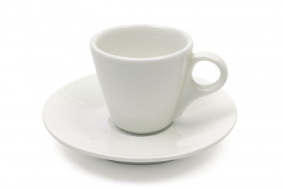 Set 4 Cesti cu farfurioare White Basics Conical Demi Alb, Portelan, 80 ml