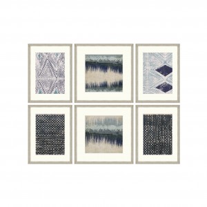 Tablou 6 piese Framed Linen Abstract Textiles