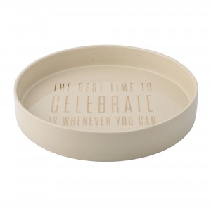 Tava The Best Time Ivoir/Auriu, Ø30xH5 cm