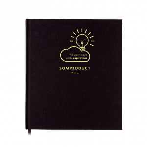 Agenda 192 pagini cu liniatura, coperta din material textil, Deluxe Negru, 21 x 24 cm, SomProduct