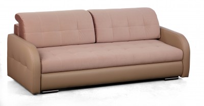 Canapea extensibila tapitata cu stofa si piele ecologica, 3 locuri Aldo Brown, l227xA100xH84 cm