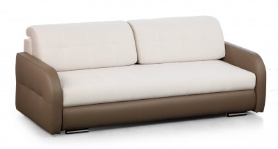 Canapea extensibila tapitata cu stofa si piele ecologica, 3 locuri Aldo White, l227xA100xH84 cm