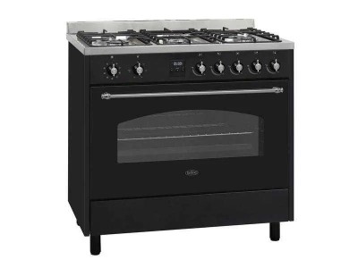 Aragaz cu 5 arzatoare si cuptor multifunctional 116L, Negru, Belling BE444689