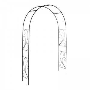 Arcada metalica pentru flori de gradina, Rose Negru, L152xl37xh217,5 cm