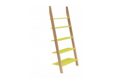 Raft din lemn de frasin si MDF Ashme Yellow, l85xA35xH180 cm