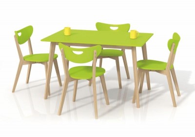 Masa din lemn si MDF Lenorra Lime, L120xl80xh73 cm