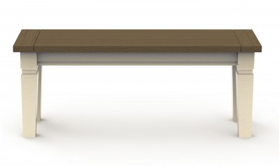 Banca din lemn de pin Croft Antique White, l120xA38xH47,5 cm