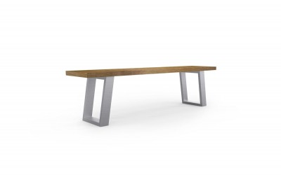 Banca din lemn de stejar si metal Trier Oak, l175xA38xH47 cm
