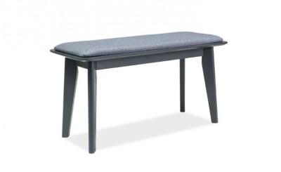 Banca din lemn, tapitata cu stofa Vitali Grey, l90xA36xH47 cm