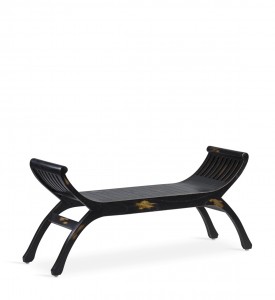 Banca din lemn Yuyu Negru, l120xA37xH60 cm