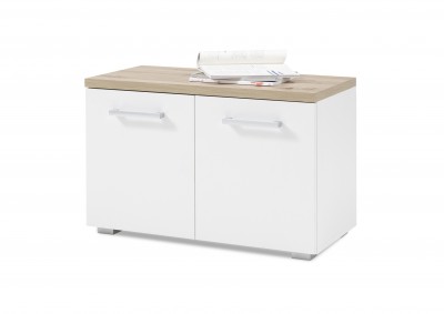 Banca din pal cu 2 usi, Gota Alb, l78xA38xH50 cm