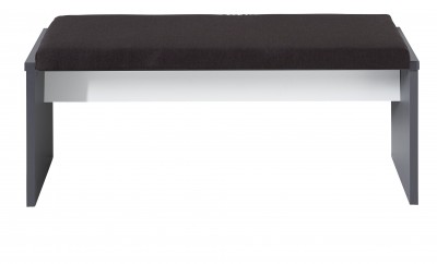 Banca tapitata cu stofa Madeline Grafit / Maro, l126xA40xH48 cm