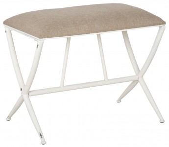 Banca tapitata cu stofa, cu picioare din metal Sarajevo I Bej, l60xA37,5xH50 cm