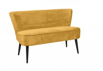 Banca tapitata cu stofa si picioare din lemn, Lorand Mustariu / Negru, l140xA75xH83 cm