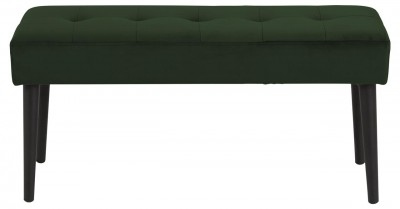 Banca tapitata cu stofa si picioare metalice Glory Velvet Verde / Negru, l95xA38xH45 cm