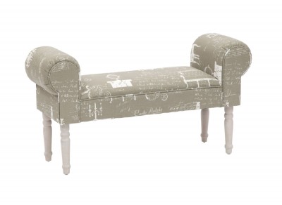 Banca tapitata cu stofa, cu picioare din lemn Versailles, l100xA30xH54 cm