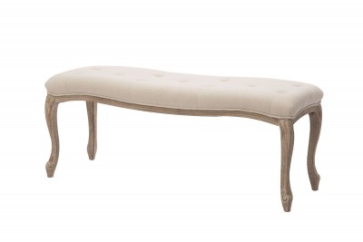 Banca tapitata cu stofa, cu picioare din lemn Natural, l120xA42xH50 cm