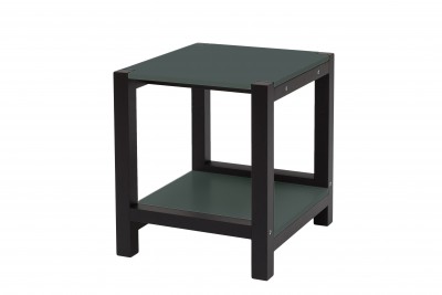 Masa de cafea din lemn de fag si MDF Triventi Graphite / Black, L40xl30xH40 cm