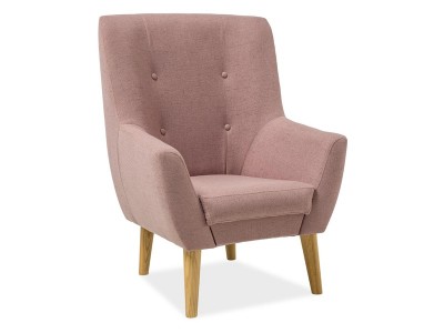 Fotoliu tapitat cu stofa Bellatrix 1 Light Rose, l71xA52xH103 cm