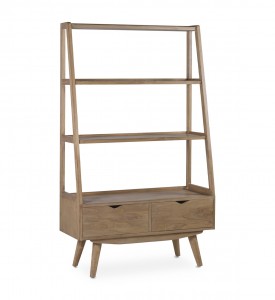 Biblioteca din lemn, cu 2 sertare, Oslo Natural, l100xA40xH170 cm