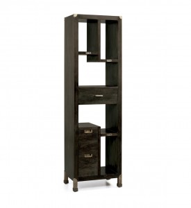 Biblioteca din lemn, cu 3 sertare, Industrial Wenge, l55xA40xH190 cm