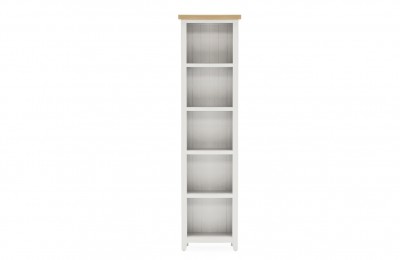 Biblioteca din lemn de pin si MDF Ferndale Slim Grey / Oak, l52xA22,5xH177 cm