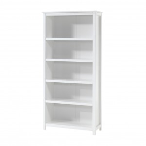 Biblioteca din lemn de pin si MDF pentru copii Stella Alb, l90xA40xH190 cm