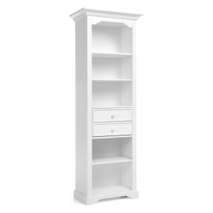 Biblioteca din lemn de pin si pal, cu 2 sertare, pentru copii si tineret Pallas Junior Alb, l72xA42xH206 cm