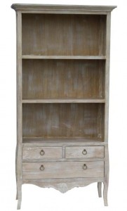 Biblioteca din lemn de plop, MDF si furnir, cu 3 sertare Merano ME02B Light Brown, l88xA34xH180 cm